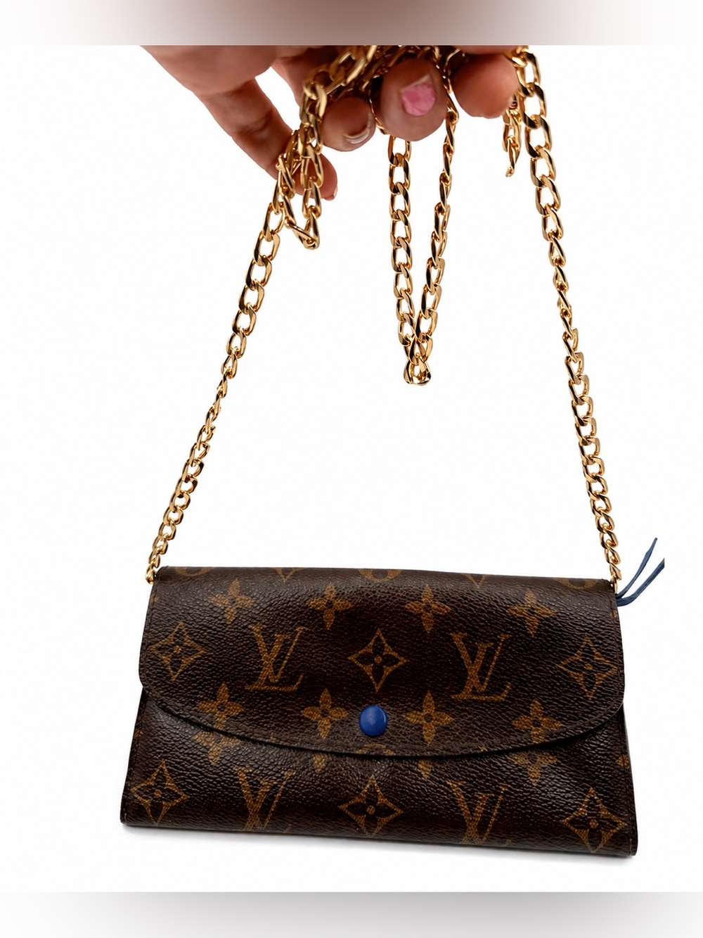 Louis Vuitton special edition Emilie Wallet in Monogram + Royal Blue